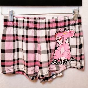 PINK PANTHER PLAID SLEEP SHORTS SZ MEDIUM Cotton